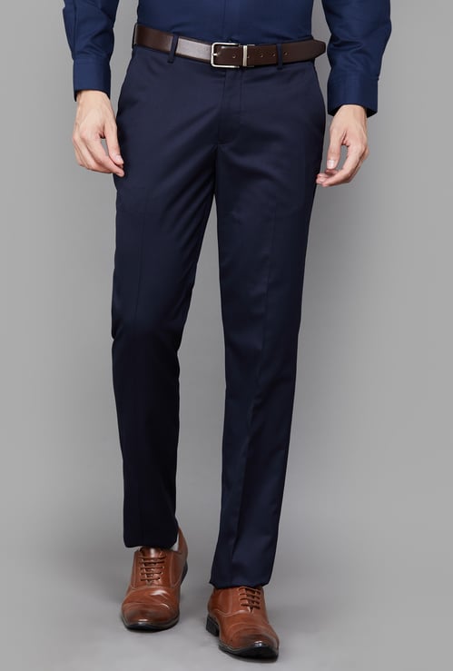 LOUIS PHILIPPE Solid Slim Fit Formal Trouser