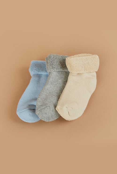FAME FOREVER Boys Assorted Ankle Length Socks - Pack of 3