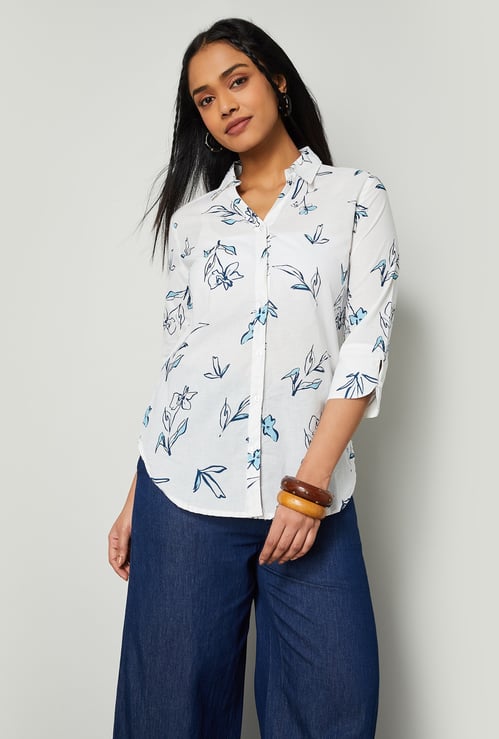 COLOUR ME Floral Print Shirt Style Top