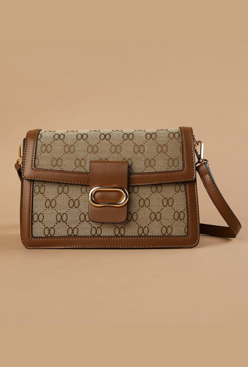 CODE Monogram Print Sling Bag