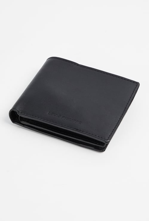 LOUIS PHILIPPE Solid Leather Bi-Fold Wallet