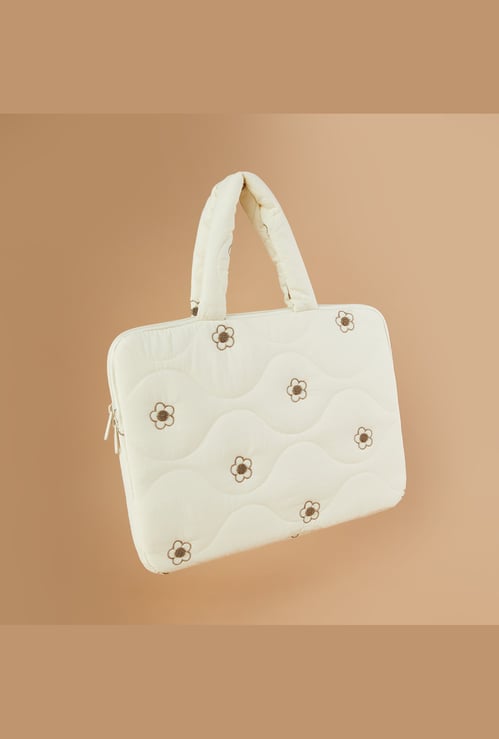FAME FOREVER Floral Embroidered Laptop Sleeve