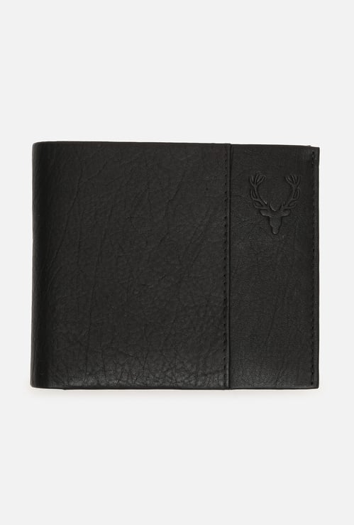 ALLEN SOLLY Textured Bi-Fold Leather Wallet