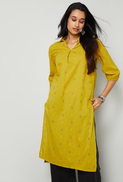 MELANGE Schiffli Straight Kurta
