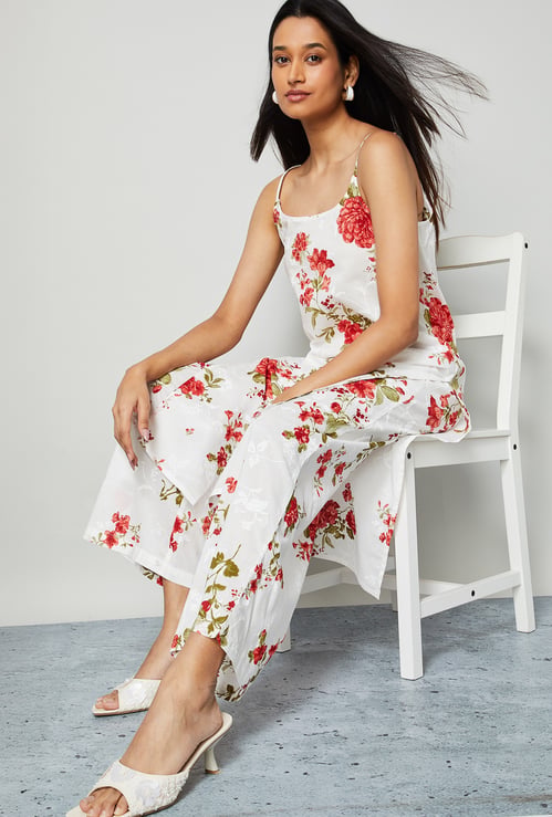 MELANGE Floral Print Palazzos