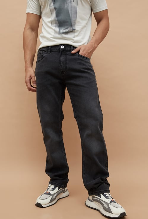 FORCA Washed Slim Straight Jeans