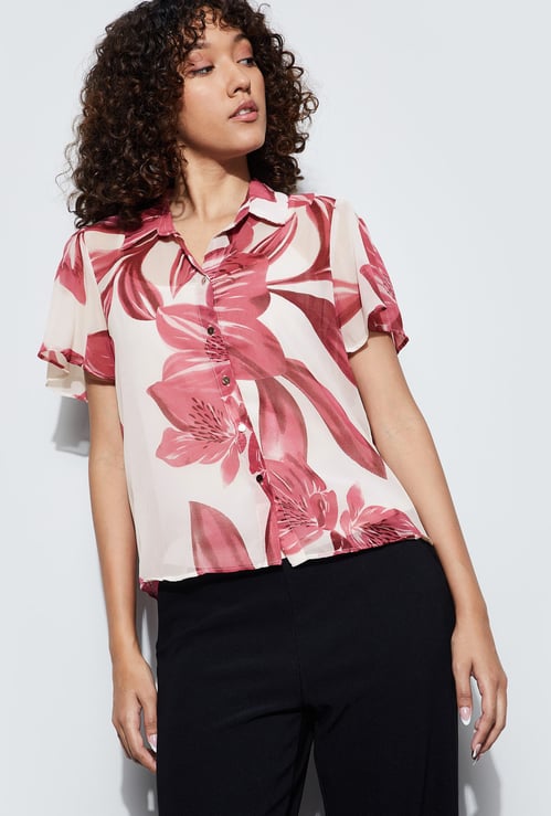 CODE Floral Print Shirt
