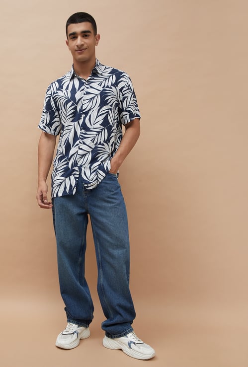 FORCA Dark Washed Loose Fit Jeans