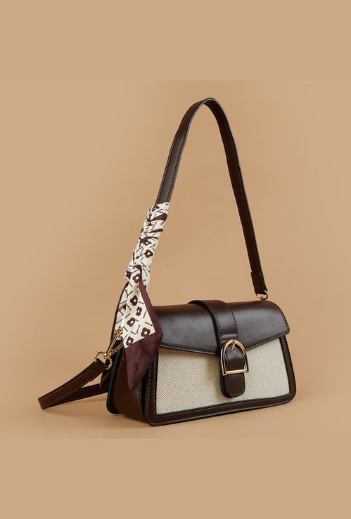 CODE Colourblocked Sling Bag with Bandana