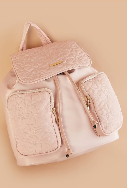 GINGER Quilted Drawstring Backpack