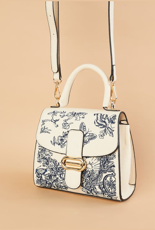 GINGER Floral Print Handheld Bag