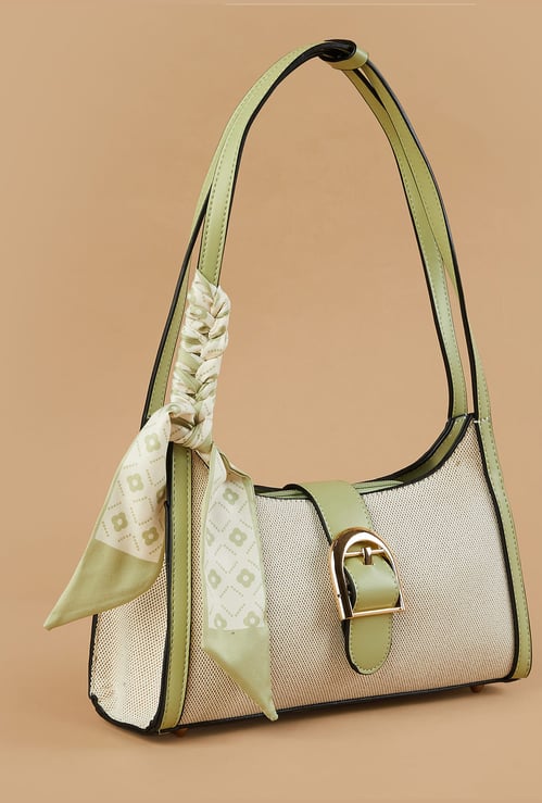 CODE Colourblock Shoulder Bag with Bandana