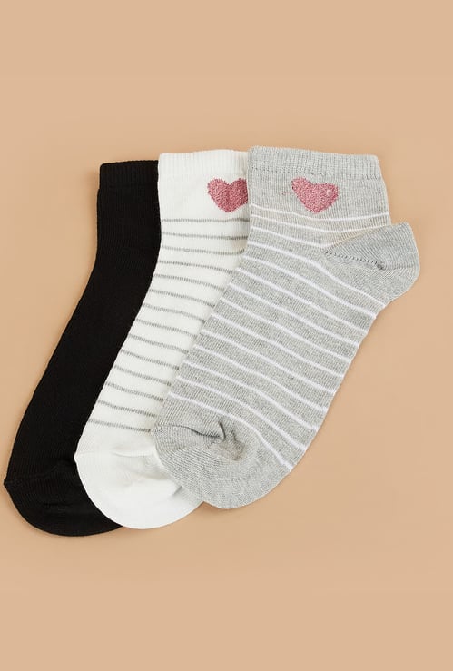 GINGER Patterned Ankle Length Socks - Pack of 3
