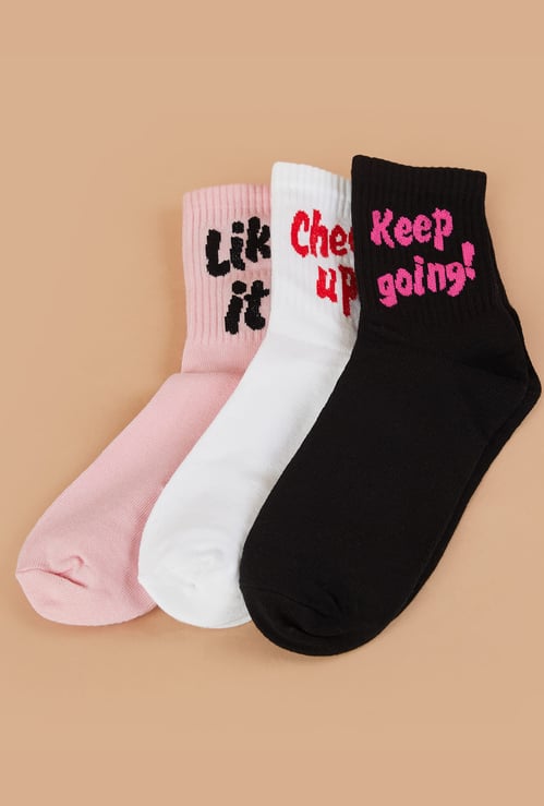 GINGER Knitted Calf Length Socks - Pack of 3