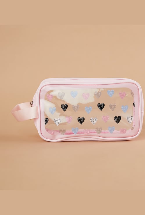 GINGER Heart Print Vanity Pouch