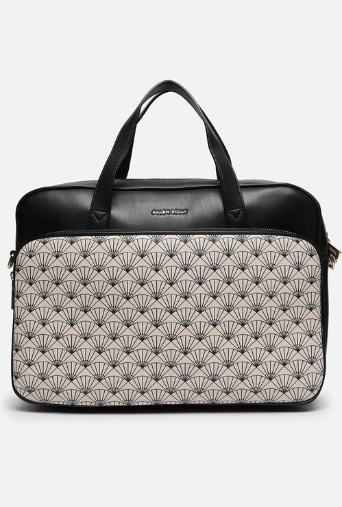 ALLEN SOLLY Geometric Print Laptop Bag