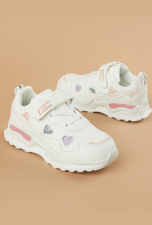 FAME FOREVER Girls Heart Cut-Out Sneakers