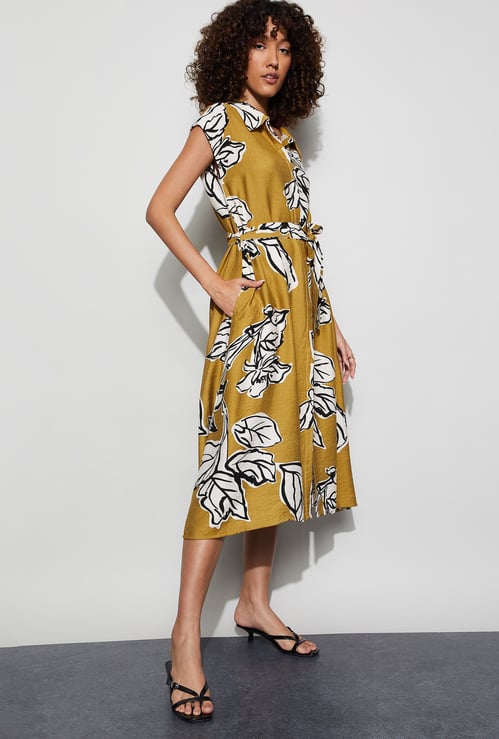 CODE Printed Midi Dress