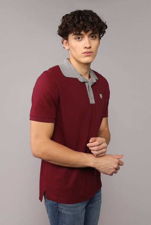 AMERICAN EAGLE Colourblock Polo T-shirt