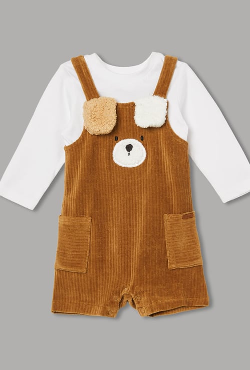JUNIORS Boys Applique Dungarees with T-shirt