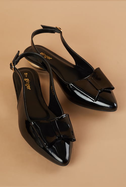 GINGER Bow Detailed Flats with Slingback