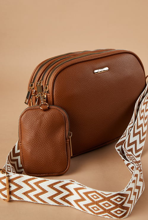 GINGER Textured Sling Bag with Pouch