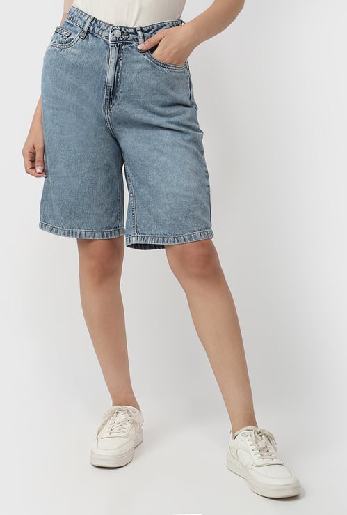 KRAUS Washed Baggy Denim  Shorts