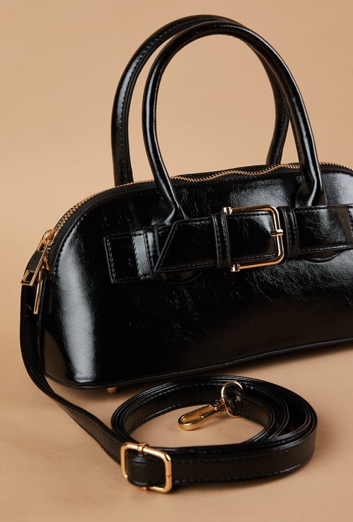 GINGER Buckle Detail Handheld Bag