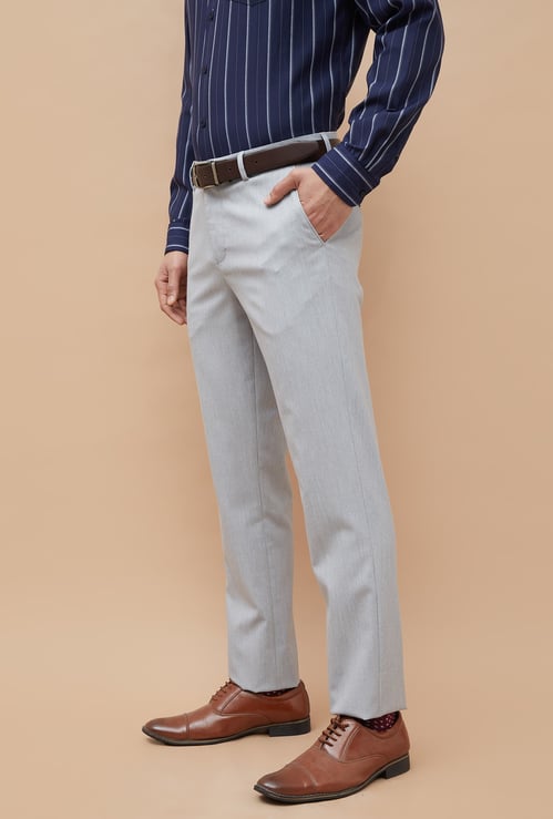 CODE Solid Slim Tapered Formal Trousers