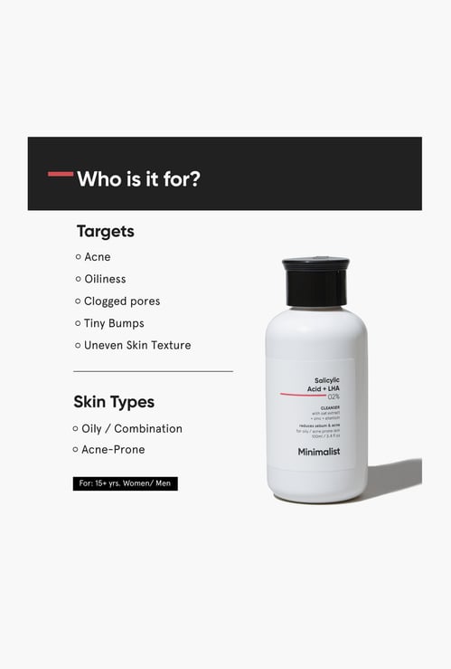 MINIMALIST Salicylic Acid + LHA Cleanser - 250ml