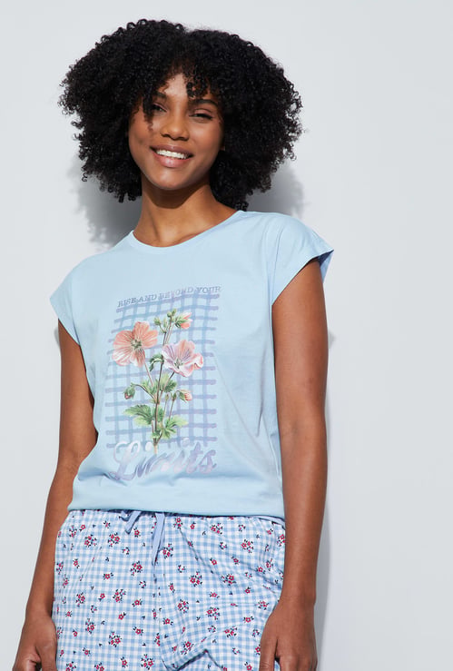 GINGER Floral Print Lounge T-shirt