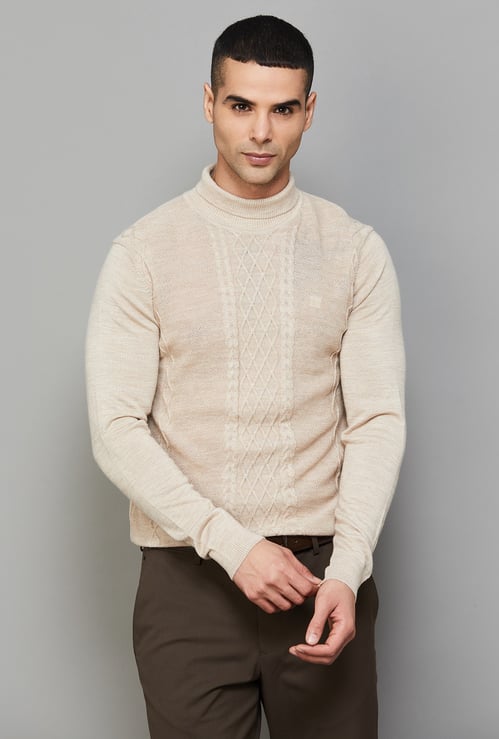 LOUIS PHILIPPE Diamond Patterned Knit Sweater