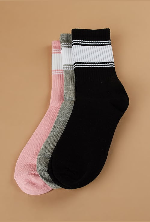 GINGER Knitted Bin Calf-Length Socks - Pack of 3