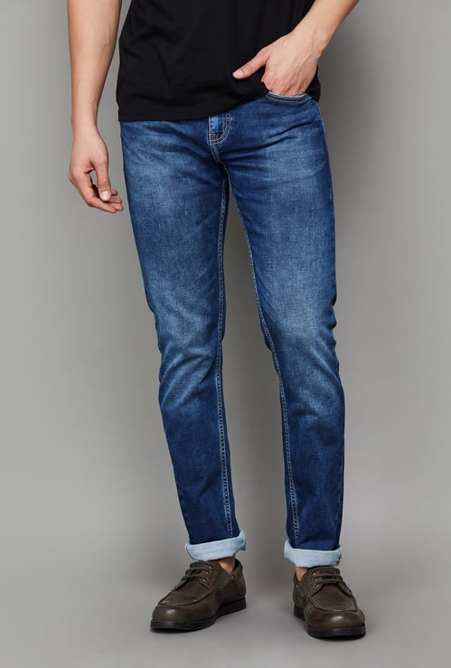 CELIO Dark Washed Slim Tapered Jeans