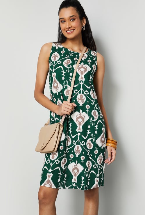 COLOUR ME Ikat Print Shift Dress
