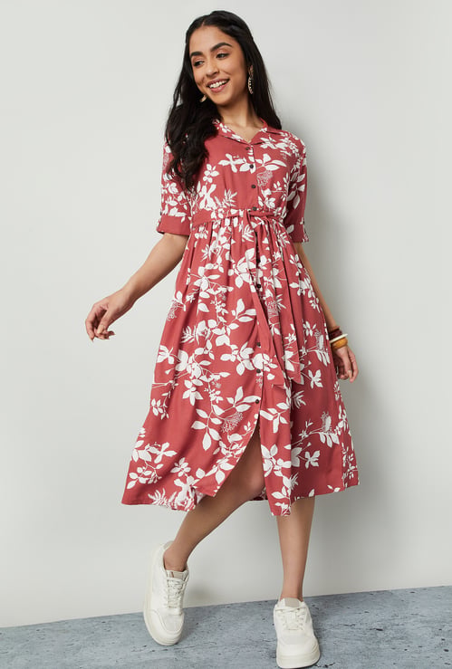 COLOUR ME Printed Shirt Dress