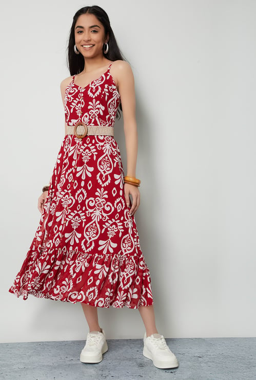 COLOUR ME BY MELANGE Printed Maxi Dress