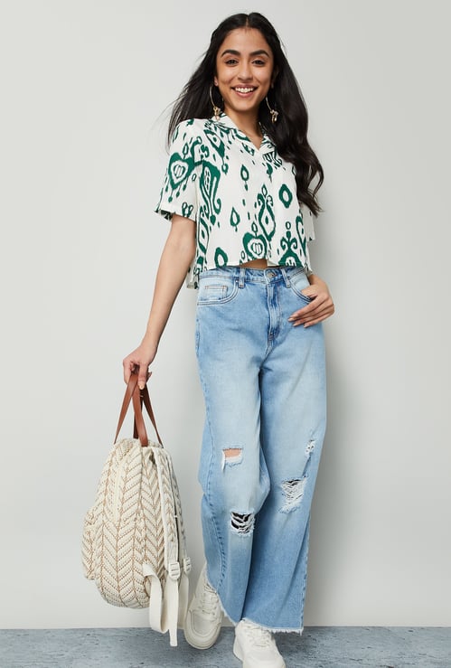 COLOUR ME Ikat Print Shirt
