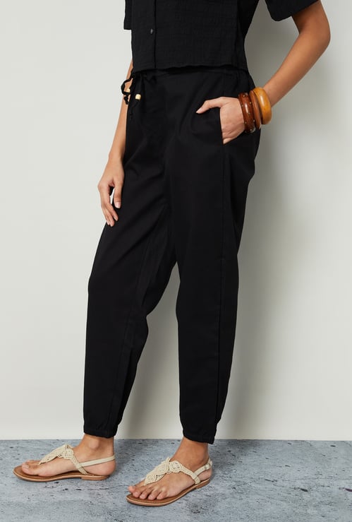 COLOUR ME Solid Cuffed Pants