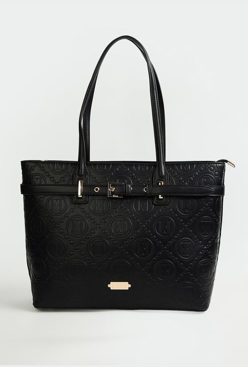 ELLE Embossed Shoulder Bag