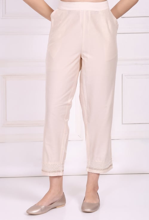 W Embroidered Straight Pants