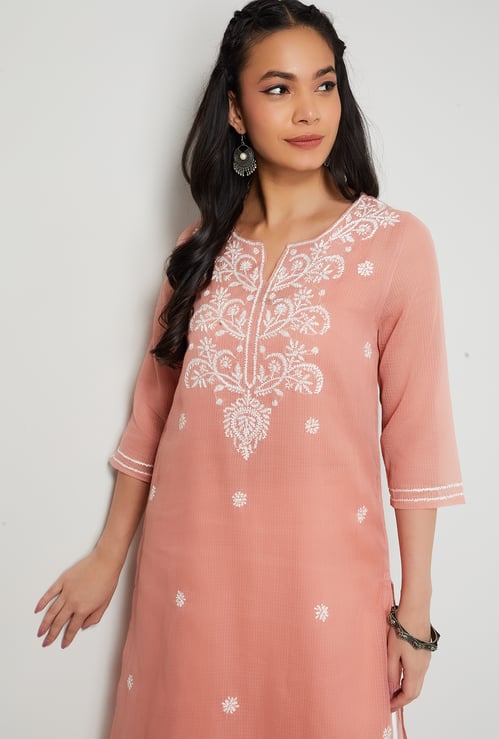 MELANGE Embroidered Straight Kurta