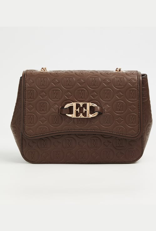 ELLE Logo Embossed Sling Bag