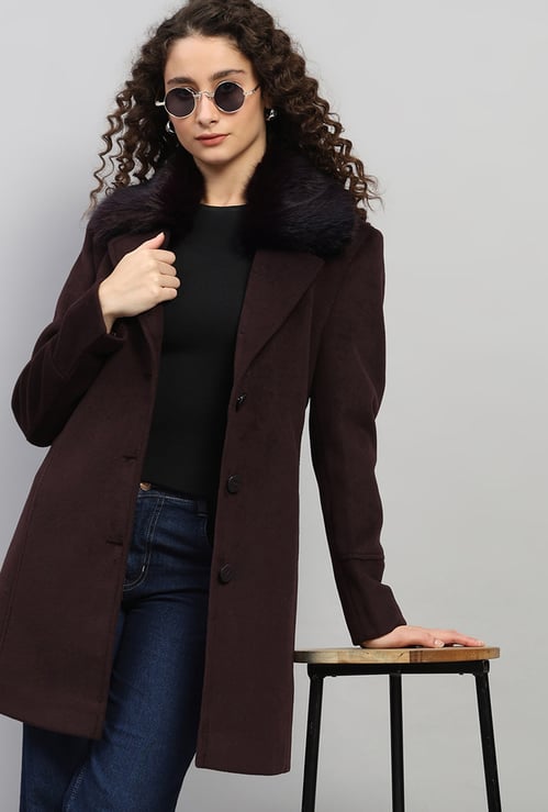 MONTE CARLO Fur-Lined Single-Breasted Overcoat