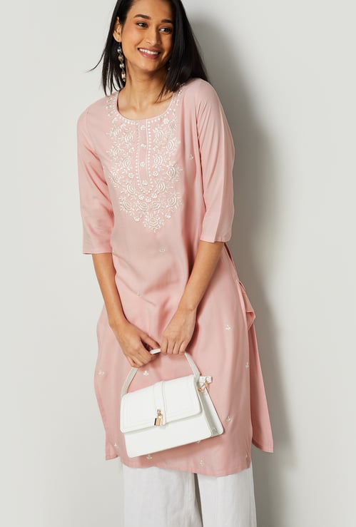 MELANGE Embroidered Straight Kurta