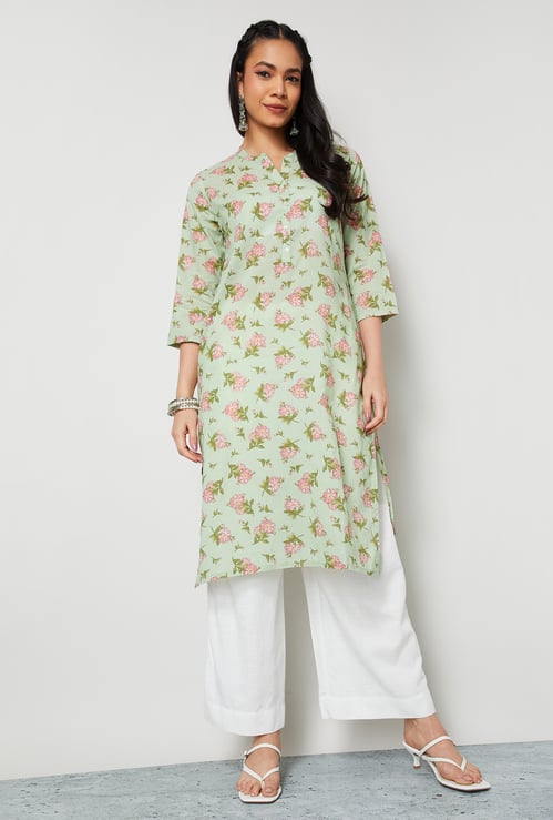 MELANGE Floral Print Straight Kurta