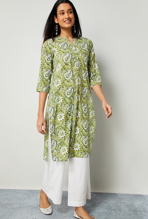 MELANGE Paisley Print Straight Kurta
