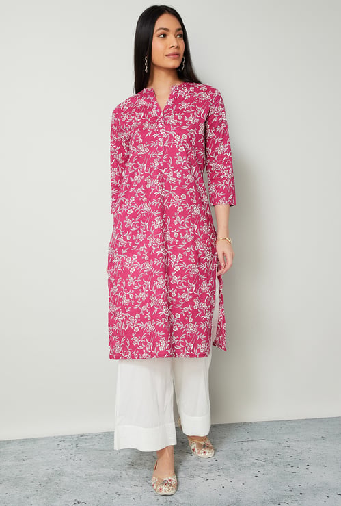 MELANGE Floral Print Straight Kurta