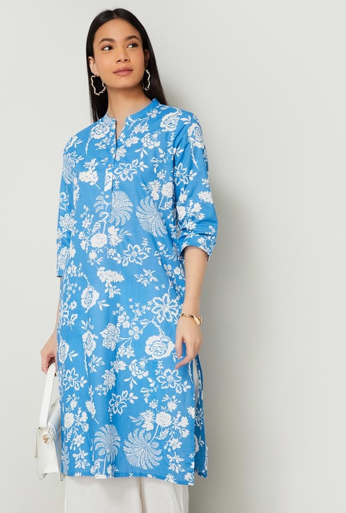 MELANGE Floral Print Straight Kurta