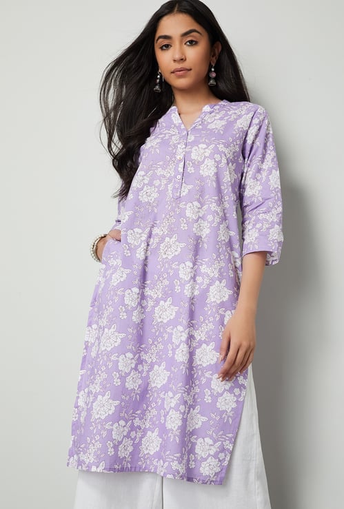 MELANGE Floral Print Straight Kurta